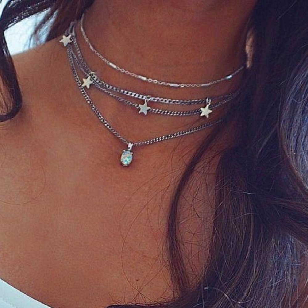 🎉HP🎉🐘Silver 4 Layer Star Necklace